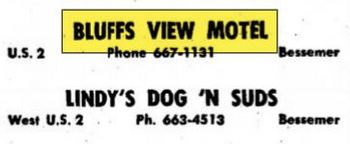 Bluffs Inn (Bluff View Motel) - June 1967 Ad - Dog-N-Suds Too
